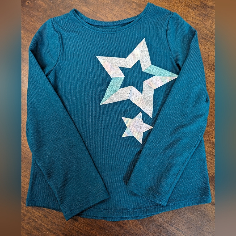 Jumping Bean, girls long sleeve tshirt, green size 6